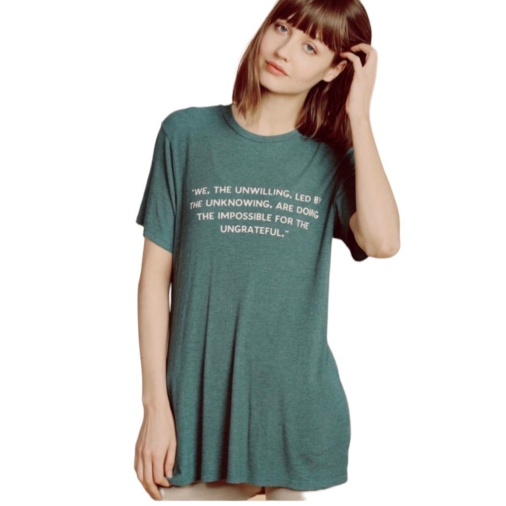 Wildfox We the Unwilling Boyfriend Tee green/white